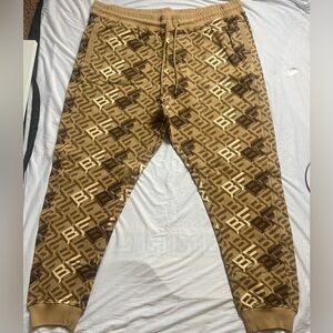 Men's Born Fly Brown Patterned Joggers Size 5XL